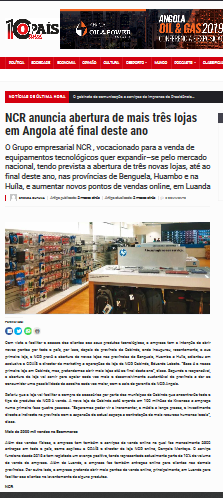 NCR anuncia abertura de mais três lojas em Angola até final deste ano 