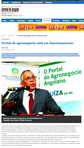 Portal de Agronegócio Está Em Funcionamento