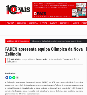 FADEN Apresenta Equipa Olímpica da Nova Zelândia - O País