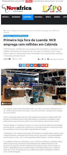 Primeira loja Fora de Luanda: NCR Emprega cem Milhões em Cabinda