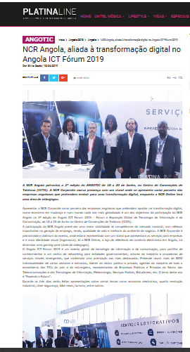 NCR Angola, Aliada à Transformação Digital no Angola ICT Fórum 2019 - Platinaline