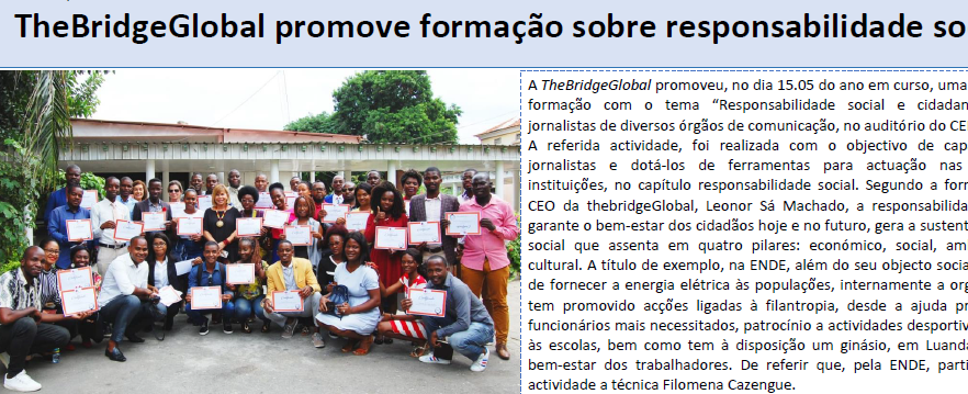 TheBridgeGlobal promove formação sobre Responsabilidade social