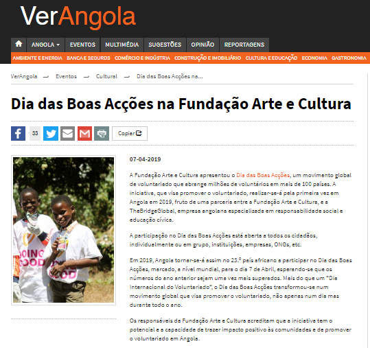 Dia das Boas Acções na Fundação Arte e Cultura