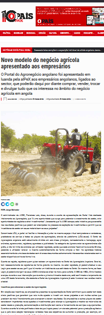 Novo Modelo do Negócio Agrícola Apresentado aos Empresários - O País