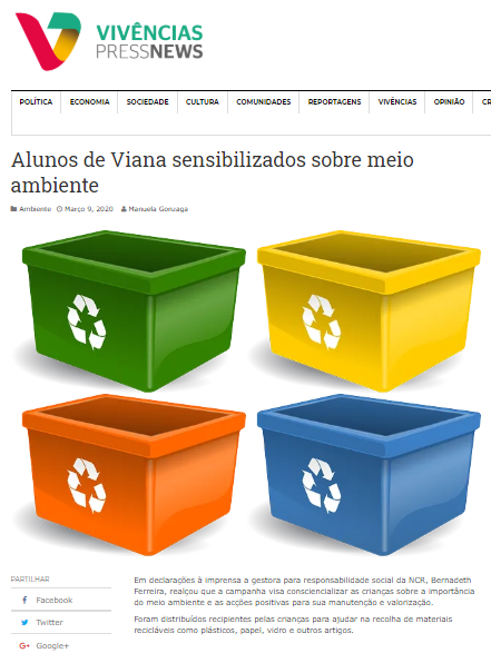 Alunos de Viana Sensibilizados sobre Meio Ambiente - Vivências PressNews