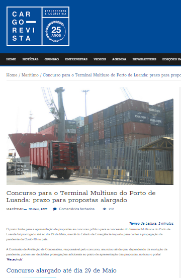 Concurso para o Terminal Multiuso do Porto de Luanda: Prazo para Propostas Alargado - Revista Cargo