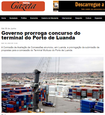 Governo Prorroga Concurso do Terminal do Porto de Luanda -Nova Gazeta